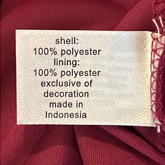 Lane Bryan Geometric Print Wine Cold Shoulder Blouse - Size 18 - Picture 11 of 12